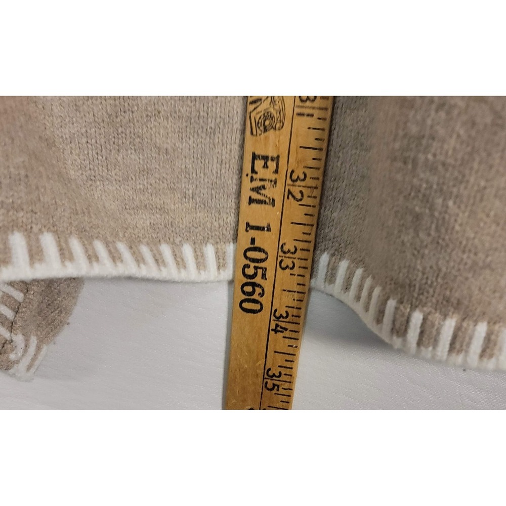 Dokotoo Cardigan Womens L Beige Open Front Knit Sweater Pockets Trim Cozy Winter - Picture 8 of 11